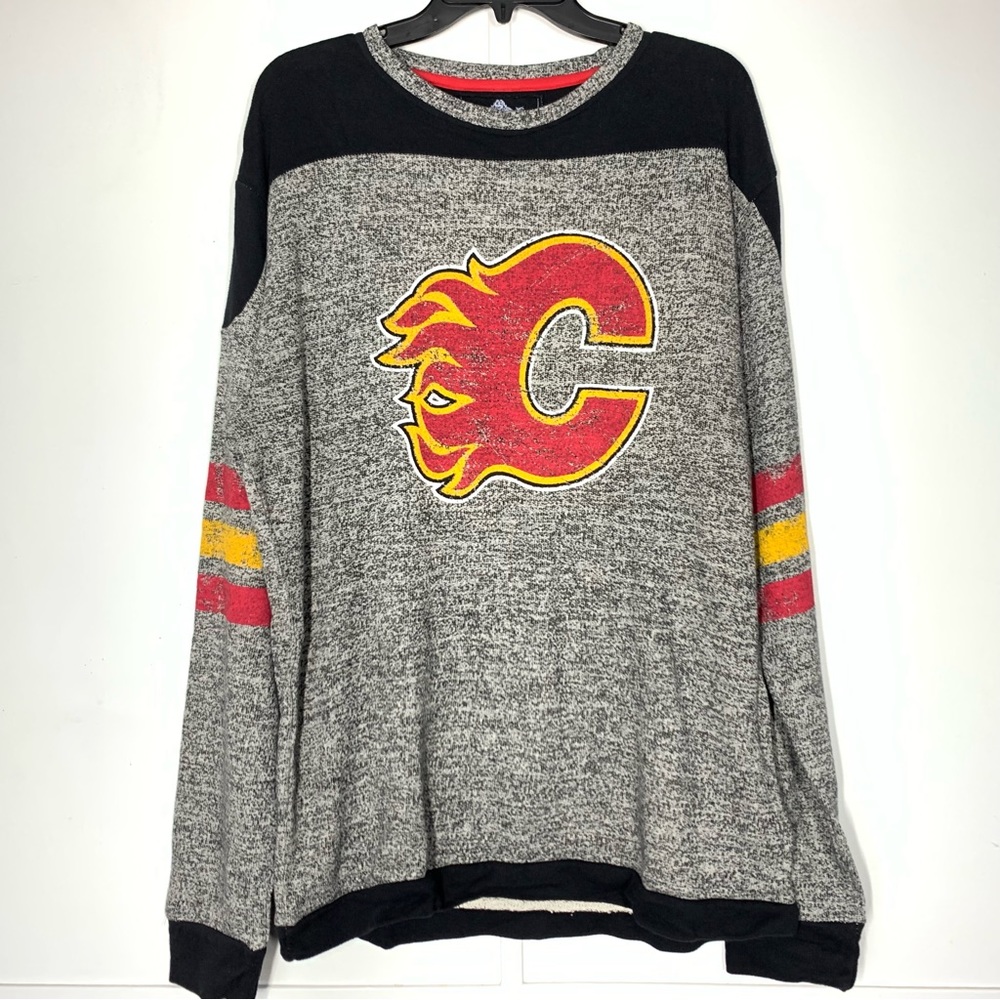 Red Jacket Calgary Flames Long Sleeve Tee in Grey
